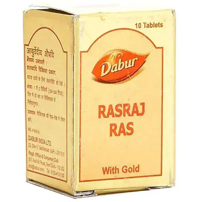 Dabur Rasraj Ras with Gold Tablets, 10 Tablets-1.webp